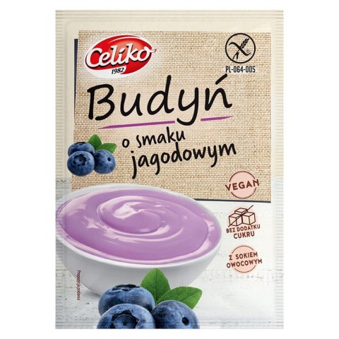 Budyń o smaku jagodowym bez glutenu Celiko, 40g Budyń o smaku jagodowym bez glutenu Celiko, 40g