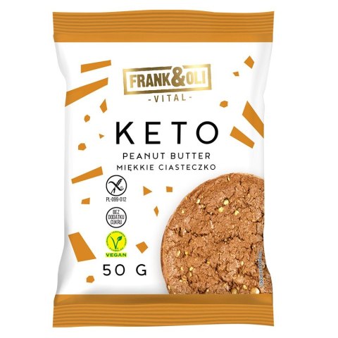 KETO Miękkie ciastko wegańskie o smaku masła orzechowego, Frank & Oli, 50g KETO Miękkie ciastko wegańskie o smaku masła orzechowego, Frank & Oli, 50g