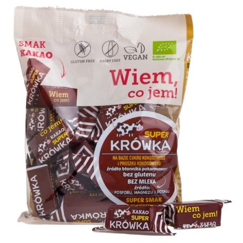 Krówki bezmleczne kakaowe bezglutenowe Super Krówka BIO 150g Krówki bezmleczne kakaowe bezglutenowe Super Krówka BIO 150g