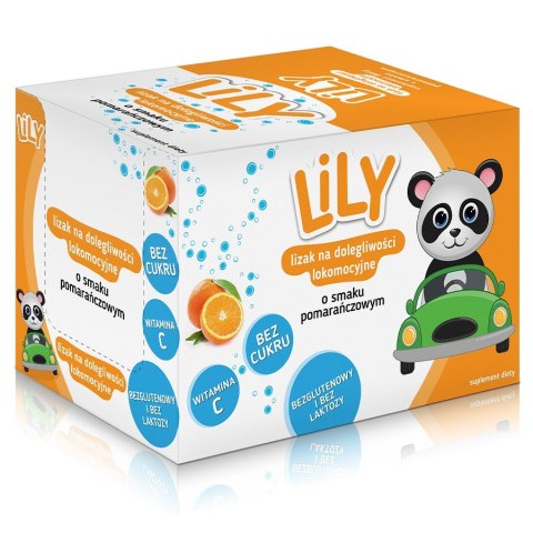 Lizak na dolegliwości lokomocyjne o smaku pomarańczowym LILY, 8g Lizak na dolegliwości lokomocyjne o smaku pomarańczowym LILY, 8g
