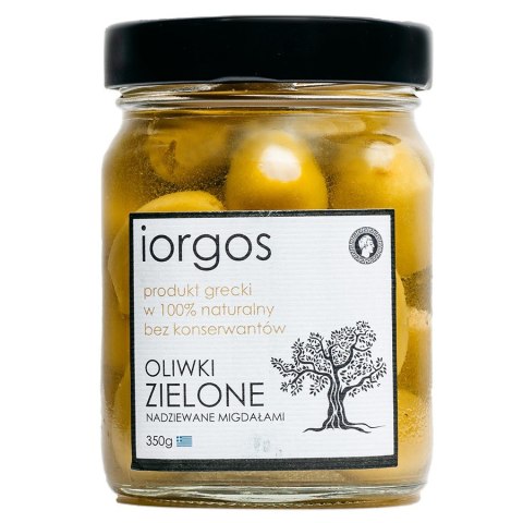 Oliwki zielone PREMIUM - z migdałami IORGOS, 350g Oliwki zielone PREMIUM - z migdałami IORGOS, 350g