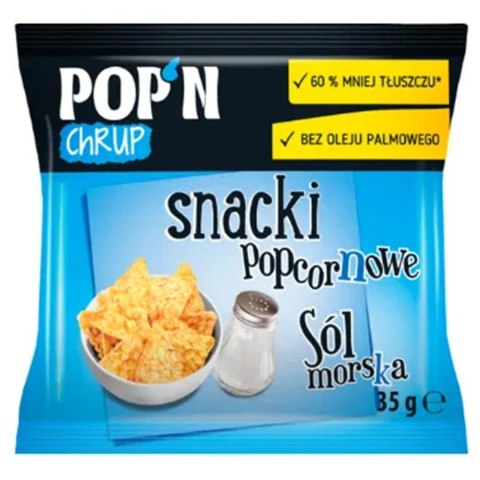 POP'N Chrup snacki popcornowe z solą morską Sante 35g POP'N Chrup snacki popcornowe z solą morską Sante 35g