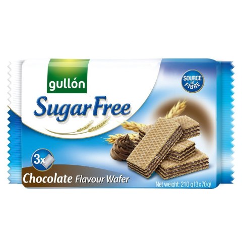 Wafle z nadzieniem o smaku czekolady bez cukrów Gullón, 60g Wafle z nadzieniem o smaku czekolady bez cukrów Gullón, 60g