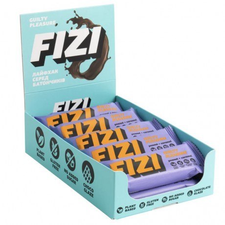 FIZI baton w polewie czekol. Peanut+ Caramel,45g FIZI baton w polewie czekol. Peanut+ Caramel,45g