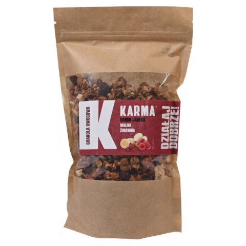 GRANOLA OWOCOWA - banan, jabłko, malina, żurawina Karma, 400g GRANOLA OWOCOWA - banan, jabłko, malina, żurawina Karma, 400g