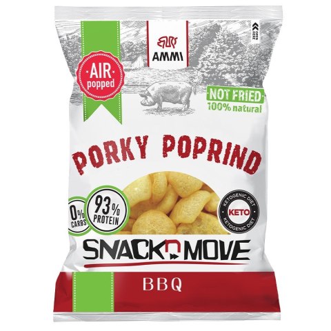 Prażynki wieprzowe Keto - BBQ, prażone powietrzem AMMI, 30g Prażynki wieprzowe Keto - BBQ, prażone powietrzem AMMI, 30g