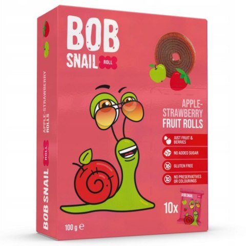 Przekąska "Jabłko - truskawka" bez dodatku cukru Bob Snail, 100g Przekąska "Jabłko - truskawka" bez dodatku cukru Bob Snail, 100g