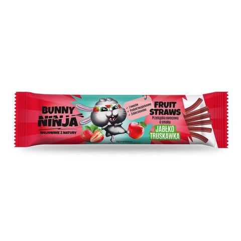 Przekąska owocowa o smaku jabłko-truskawka Fruit Straws Bunny Ninja, 16 g Przekąska owocowa o smaku jabłko-truskawka Fruit Straws Bunny Ninja, 16 g