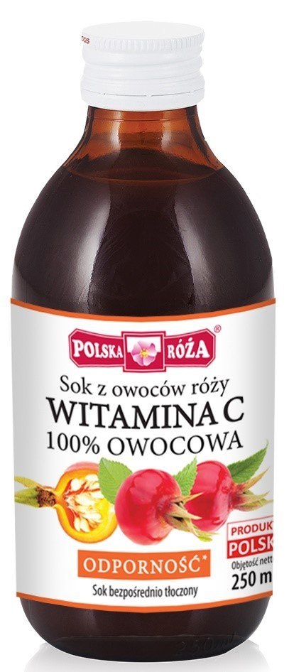 Sok z RÓŻY Witamina C na Odporność 250ml - P Róża Sok z RÓŻY Witamina C na Odporność 250ml - P Róża
