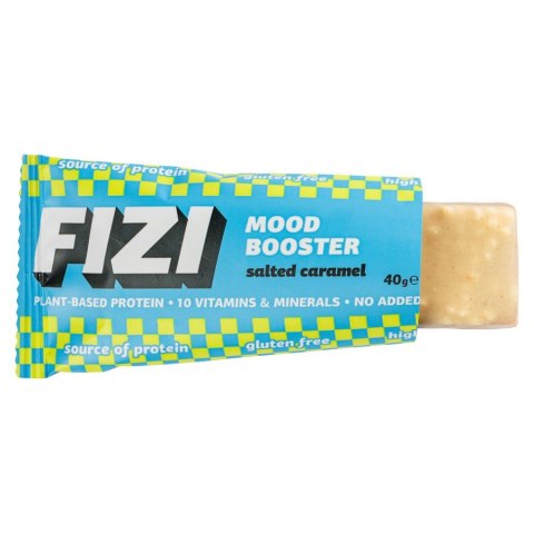 Baton w białej polewie „SALTED CARAMEL" FIZI, 40g Baton w białej polewie „SALTED CARAMEL" FIZI, 40g