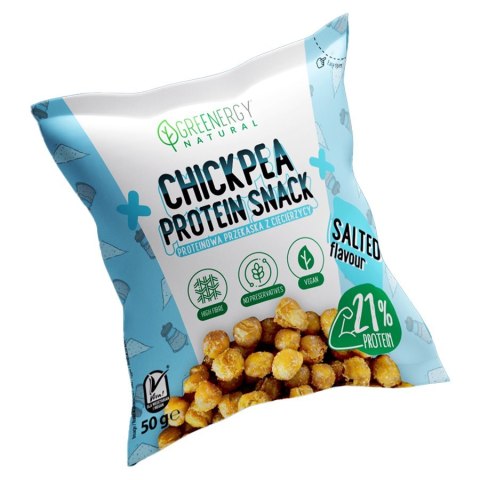 Chipsy proteinowe z ciecierzycy - smak solony Greenergy, 50g Chipsy proteinowe z ciecierzycy - smak solony Greenergy, 50g