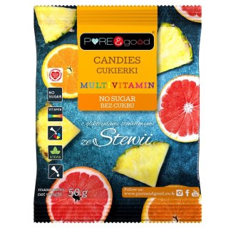 Cukierki multivitamin ze stewią 50g, Pure&Good