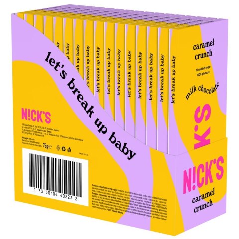 Czekolada mleczna z karmelem i kawałkami migdałów Nick's, 75g