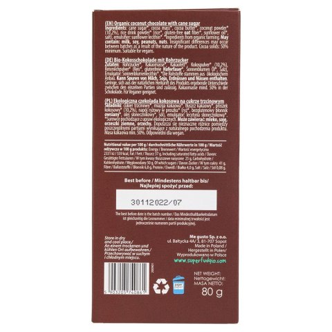 Czekolada na mleku kokosowym Super Fudgio BIO 80g Czekolada na mleku kokosowym Super Fudgio BIO 80g