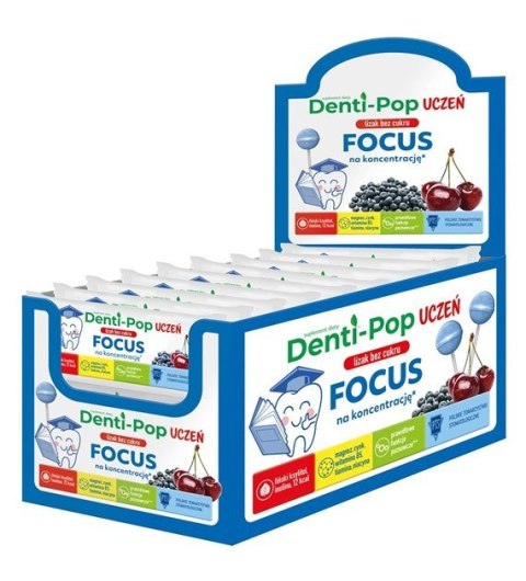 Denti-Pop Uczeń Focus Lizak o smaku jagod 6g Denti-Pop Uczeń Focus Lizak o smaku jagod 6g