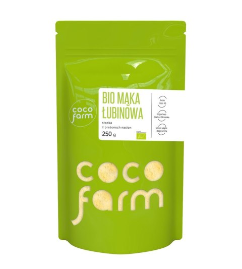 Mąka łubinowa ze słodkich odmian łubinu BIO Coco Farm, 250g Mąka łubinowa ze słodkich odmian łubinu BIO Coco Farm, 250g