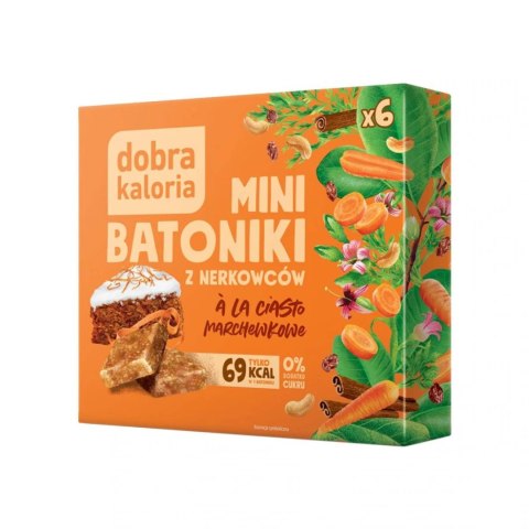 Minibatoniki z nerkowców - a'la ciasto marchewkowe Dobra Kaloria, 102g Minibatoniki z nerkowców - a'la ciasto marchewkowe Dobra Kaloria, 102g