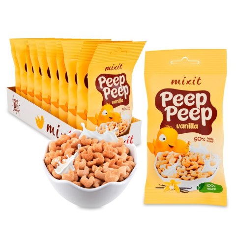 Płatki śniadaniowe Peep Peep - waniliowe do kieszeni MIxit, 25g Płatki śniadaniowe Peep Peep - waniliowe do kieszeni MIxit, 25g